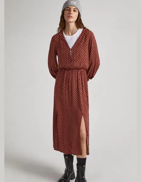 Vestido midi estampado geométrico Kari de PEPE JEANS