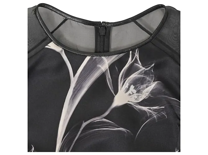 VESTIDO SHEATH CON ESTAMPADO FLORAL XRAY DE JASON WU EN SEDA NEGRA 