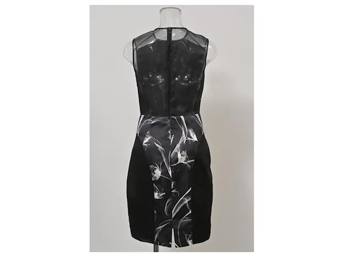 VESTIDO SHEATH CON ESTAMPADO FLORAL XRAY DE JASON WU EN SEDA NEGRA 
