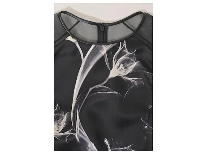 VESTIDO SHEATH CON ESTAMPADO FLORAL XRAY DE JASON WU EN SEDA NEGRA 