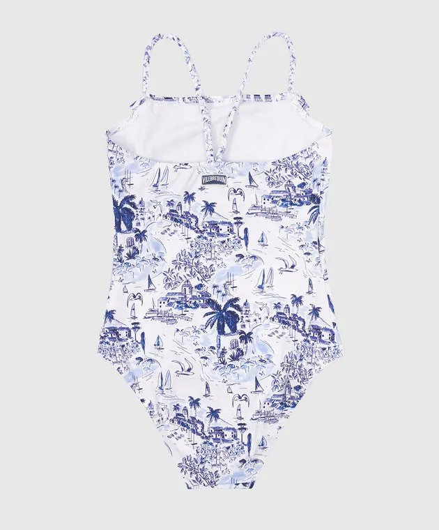 Vilebrequin Children's white swimsuit RIVIERA in print