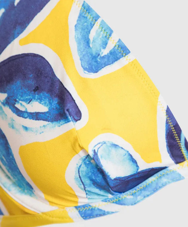 Vilebrequin Yellow bodice from Faith swimsuit in a print