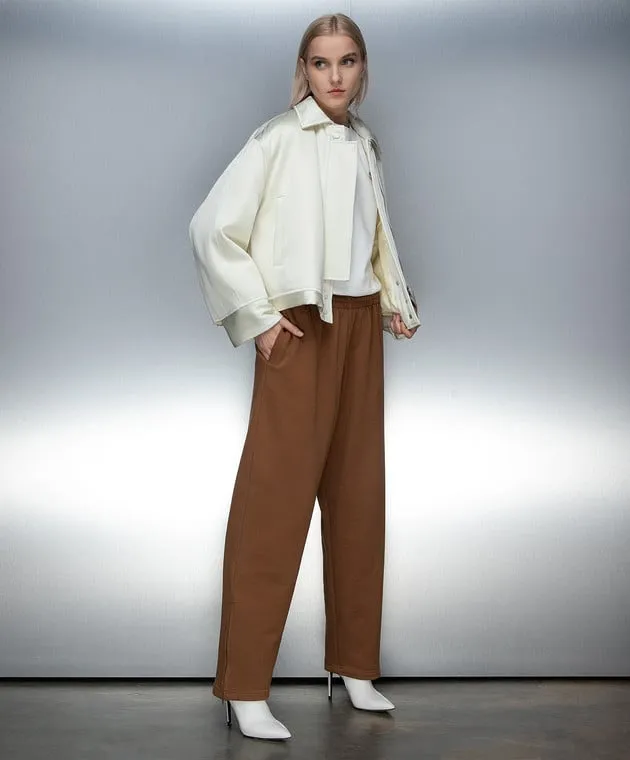 WARDROBE.NYC Brown sweatpants with zippers