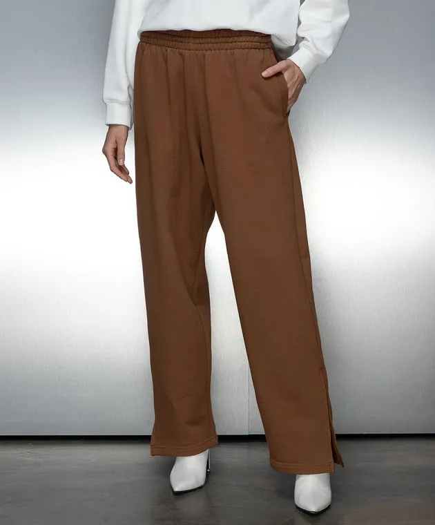 WARDROBE.NYC Brown sweatpants with zippers