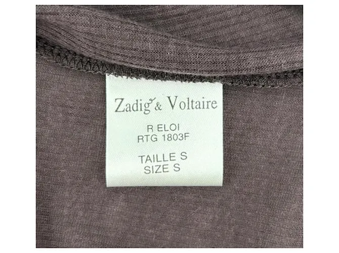 ZADIG & VOLTAIRE Tops Camiseta.Algodón S Internacional Púrpura 