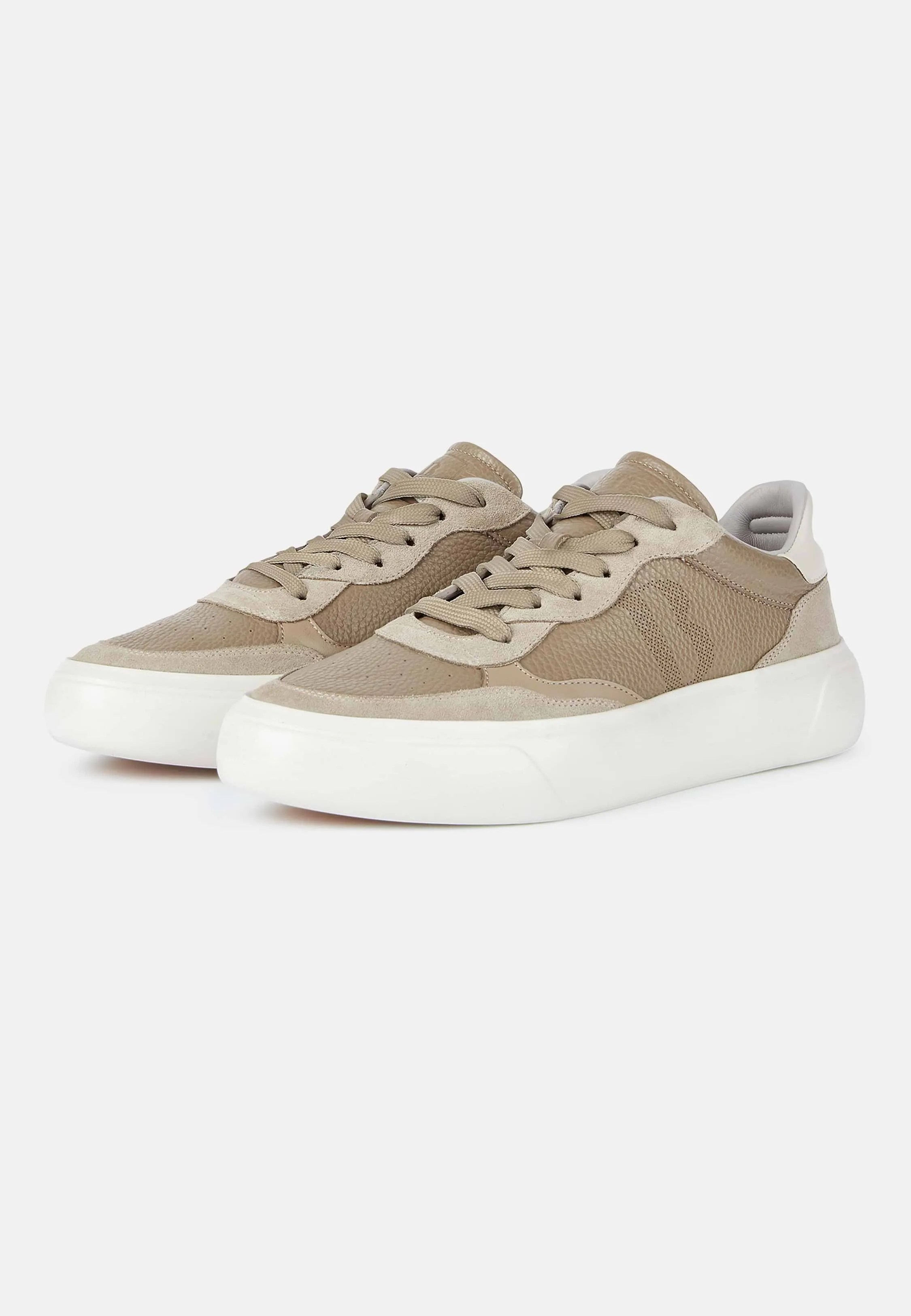 Zapatillas De Piel Abatanada Con Logo