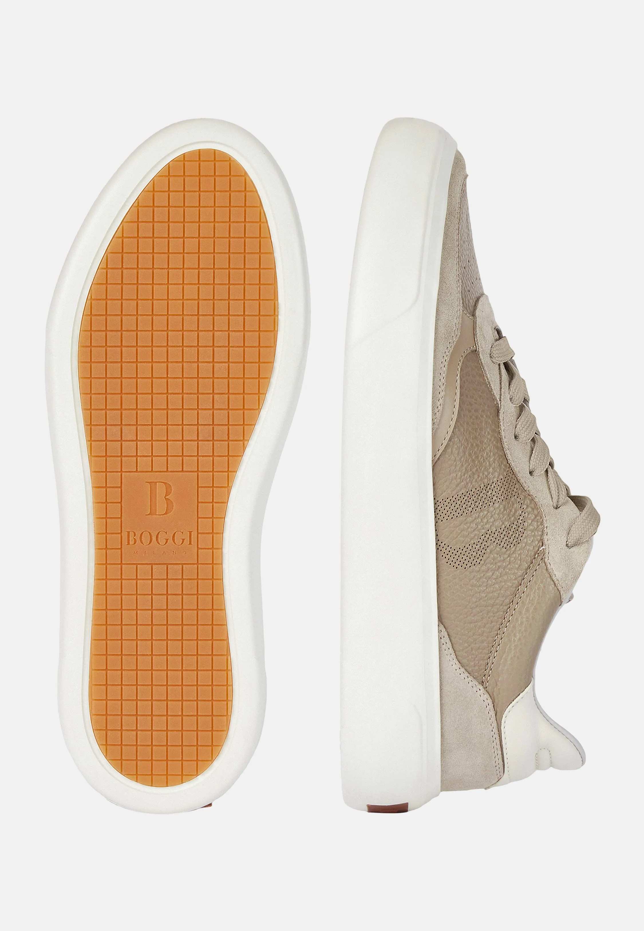 Zapatillas De Piel Abatanada Con Logo