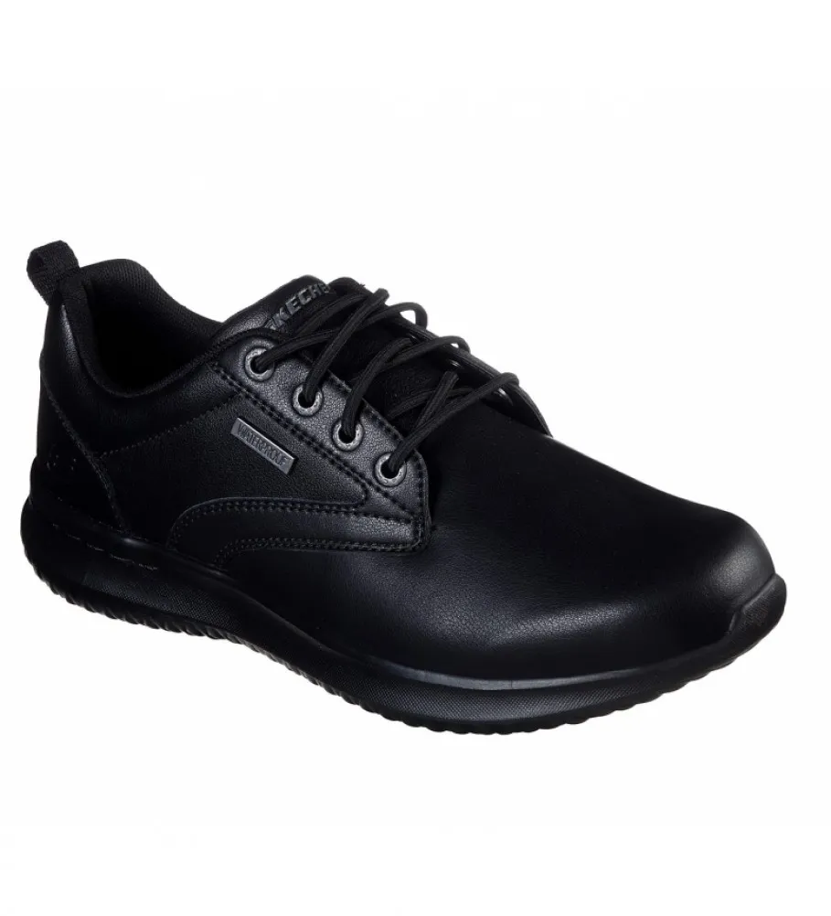 ZAPATILLAS DE PIEL DELSON  ANTIGO NEGRO