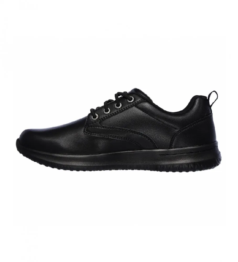 ZAPATILLAS DE PIEL DELSON  ANTIGO NEGRO