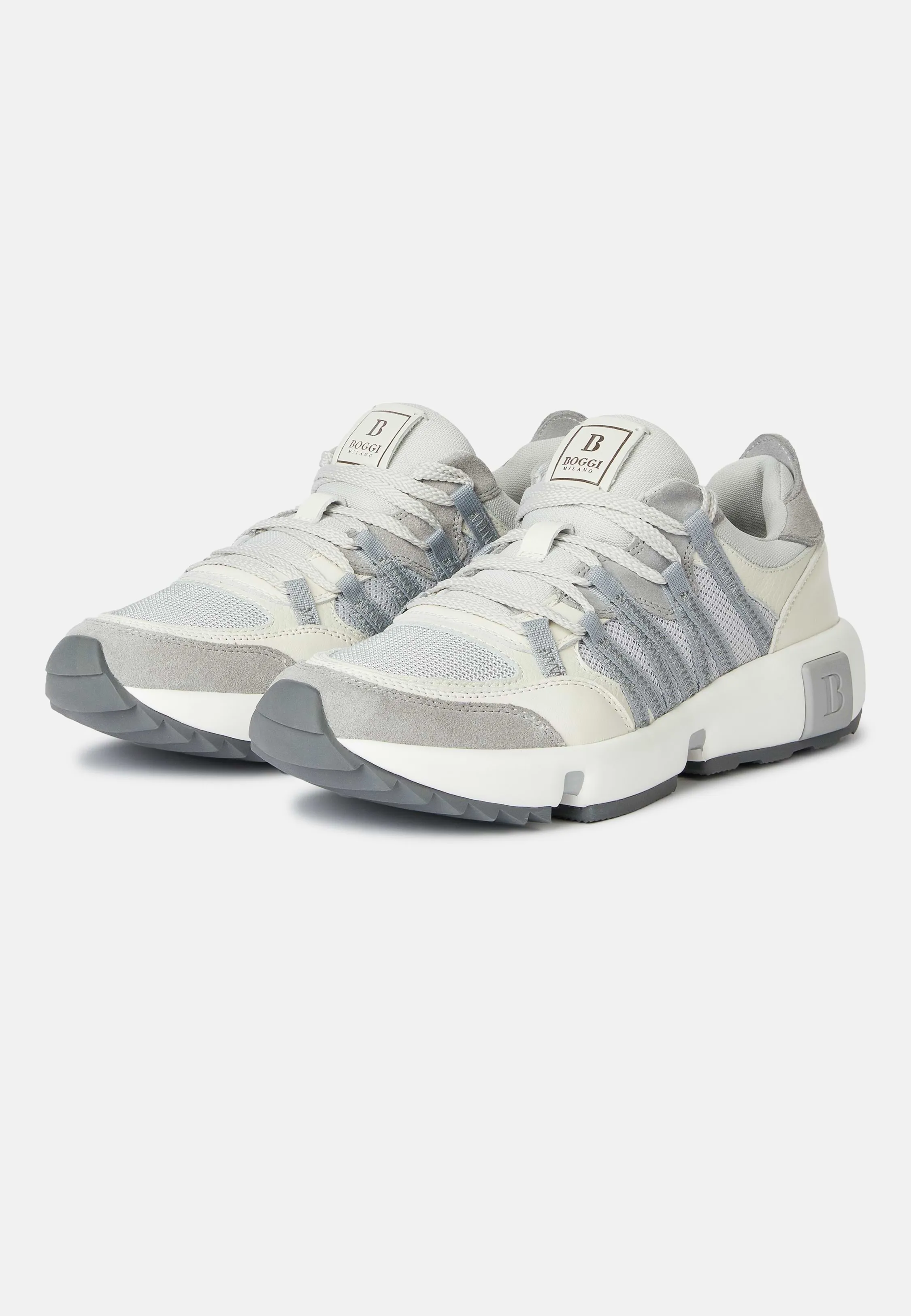 Zapatillas De Piel Y Tejido Técnico