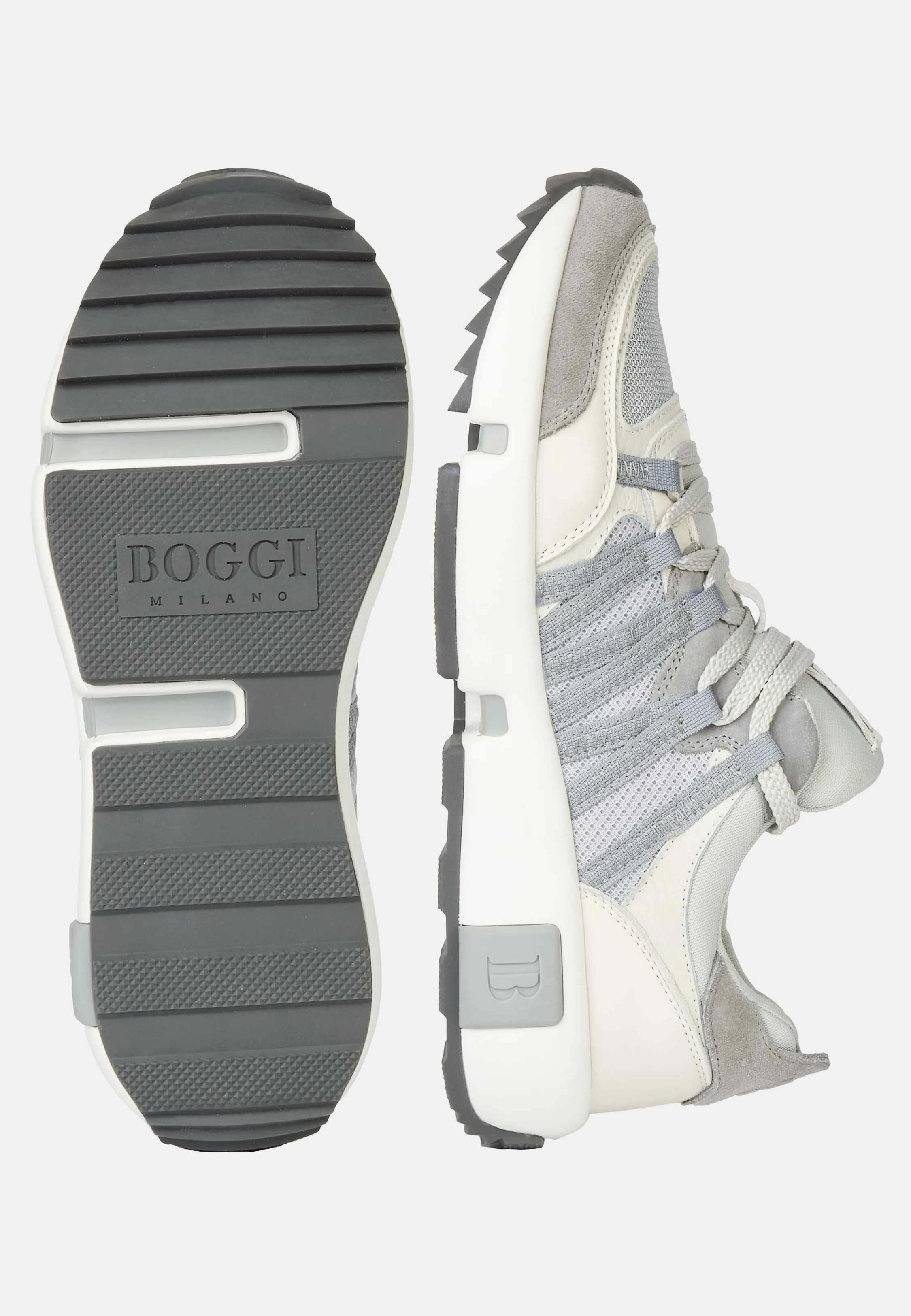 Zapatillas De Piel Y Tejido Técnico