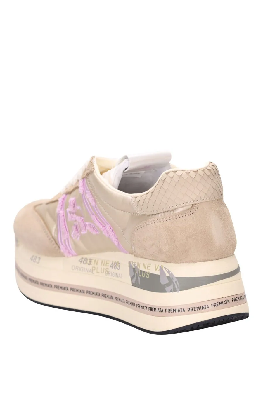 Zapatillas de plataforma beige con marrón 