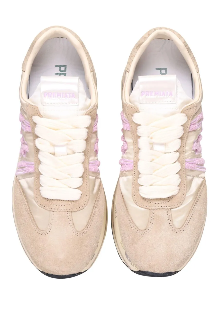 Zapatillas de plataforma beige con marrón 