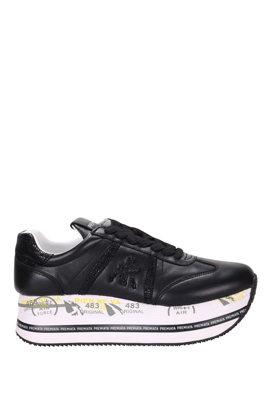 Zapatillas de plataforma negras con logo en negro 