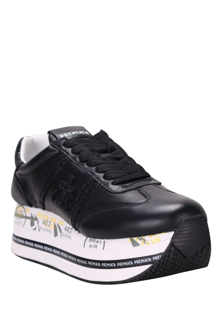 Zapatillas de plataforma negras con logo en negro 