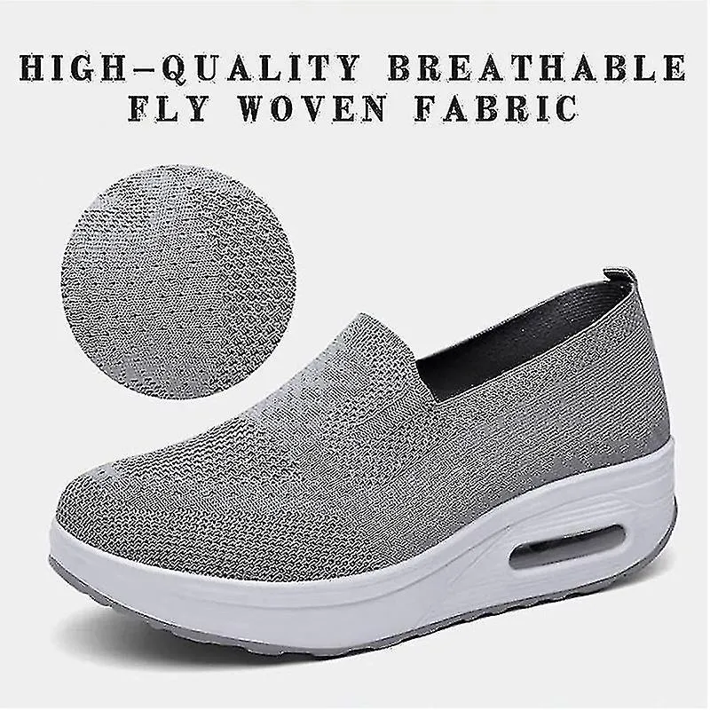 Zapatillas ortopédicas para mujer, zapatillas de malla para plataformas elásticas, zapatillas cómodas de moda casual para camina