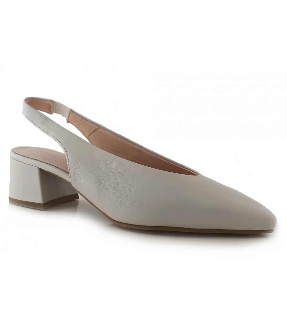 Zapato corte salón en piel beige