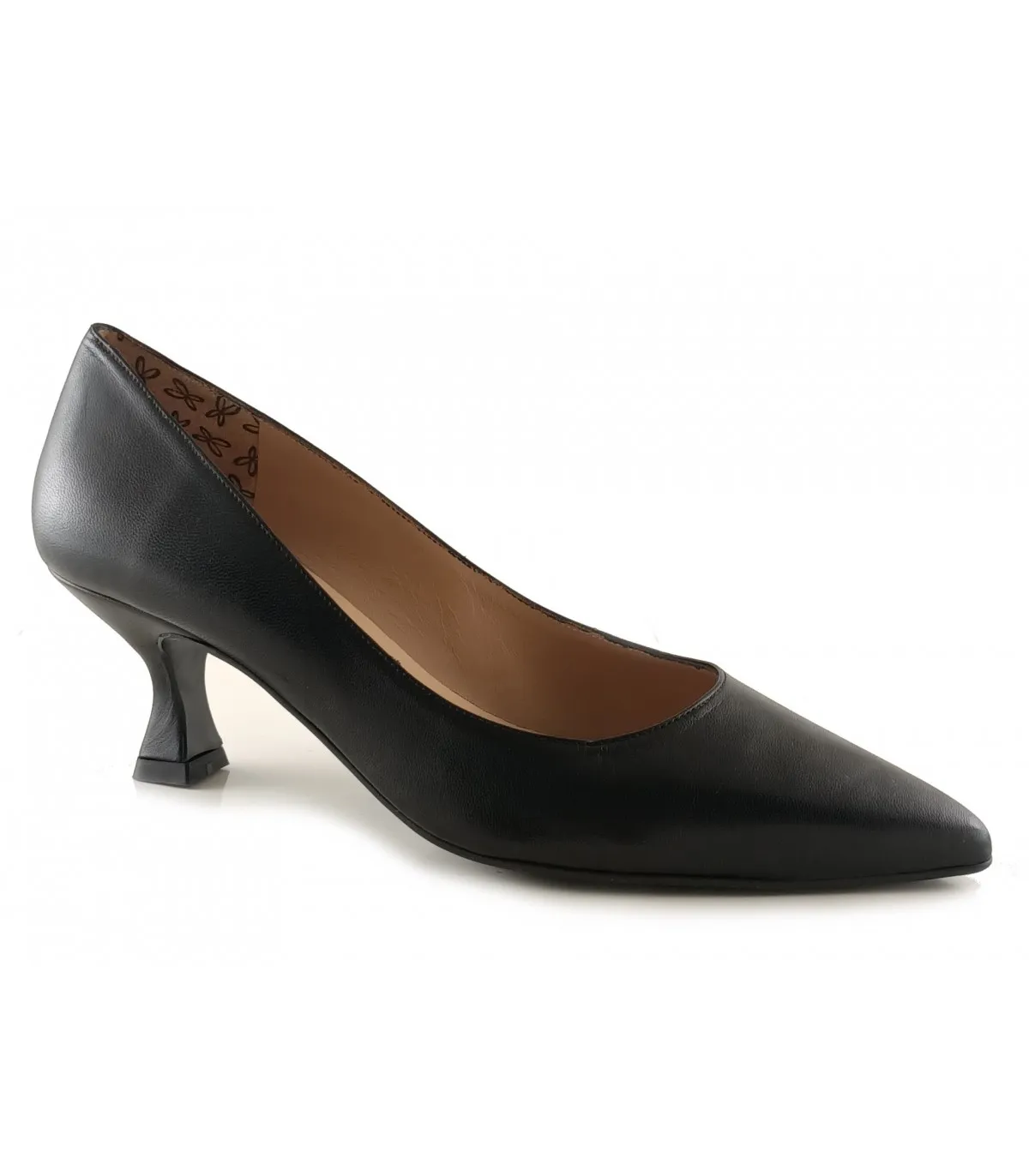Zapato de tacón fino para mujer en piel negra