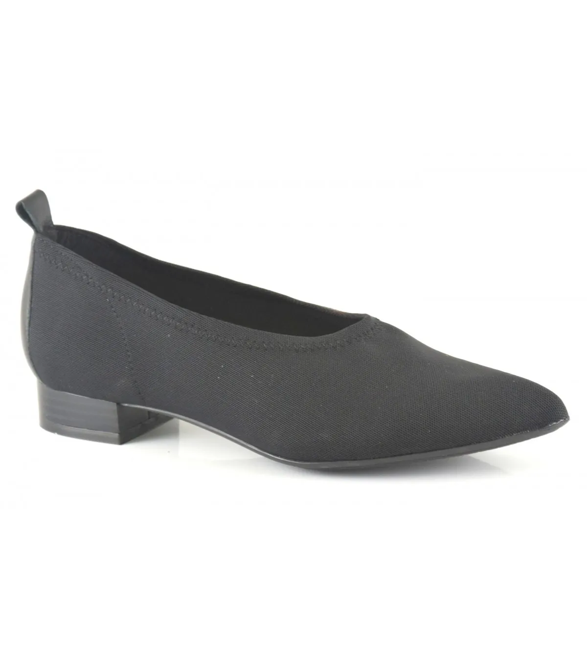 Zapato salón en color negro con lycra elástica