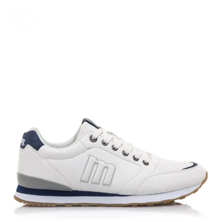 Zapatos sport Mustang 084697 blancas con detalles en azul y gris