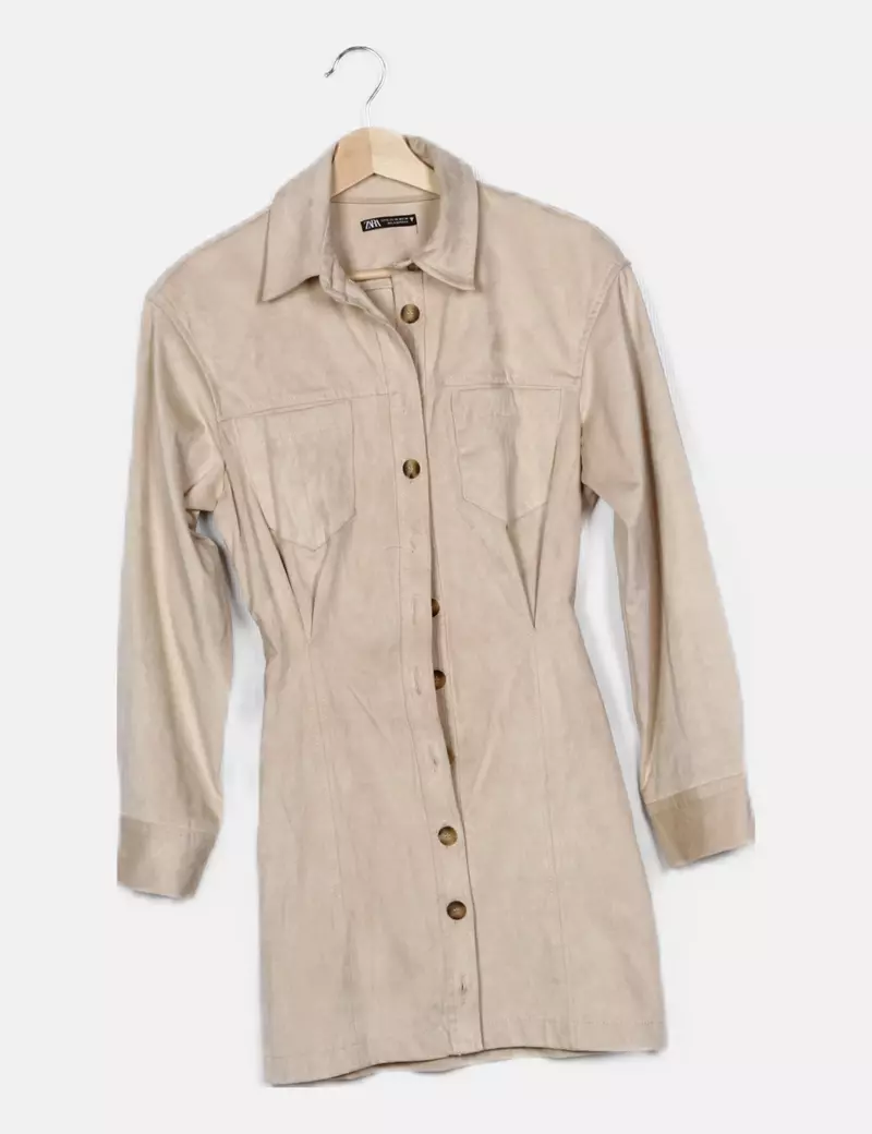 Zara Chaqueta beige texturizada