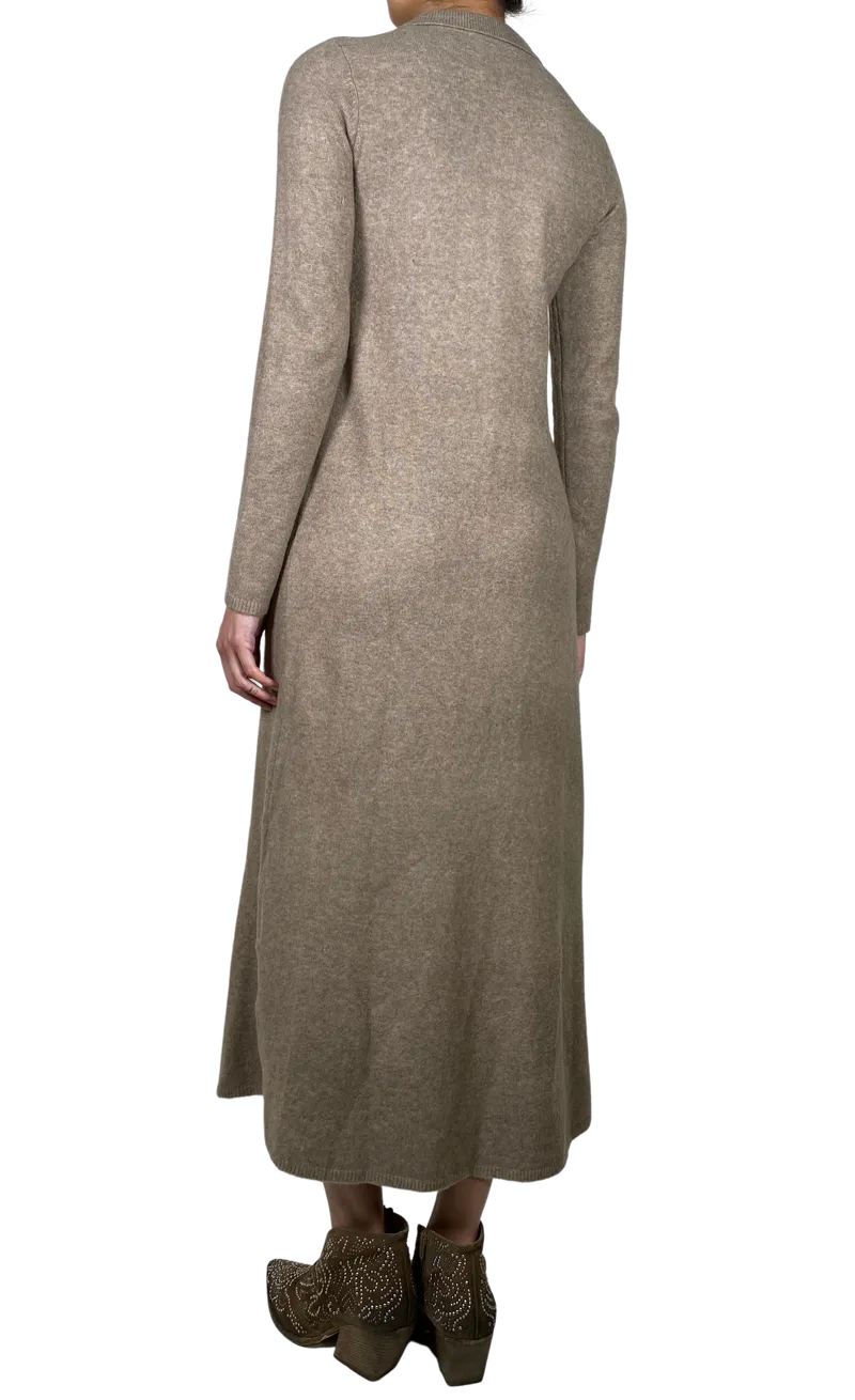 ZARA Vestido Camisero tejido Café